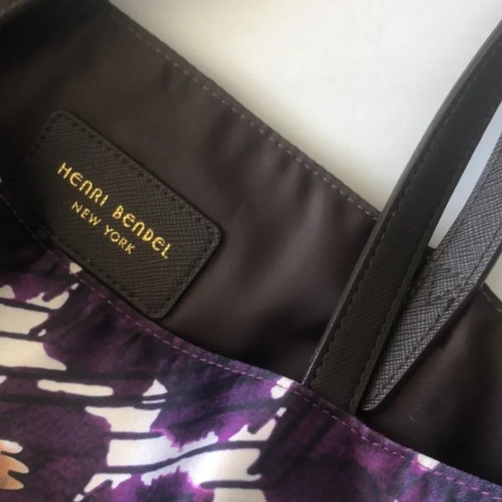 Henri Bendel IZAK  Shopper Tote Purple Reversible Handbag